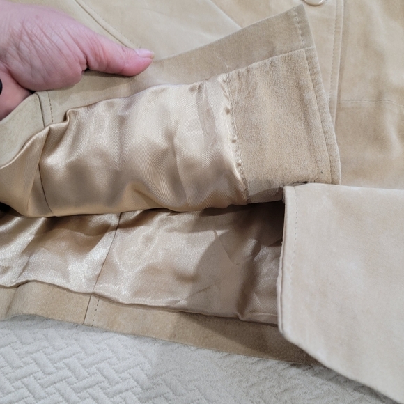 Parisian Signature Suede Coat Leather Jacket Light Tan Size 2X - Picture 7 of 16